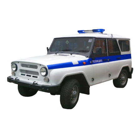 Полицейская машина на белом фоне