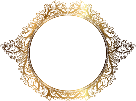 Круглая золотистая рамка