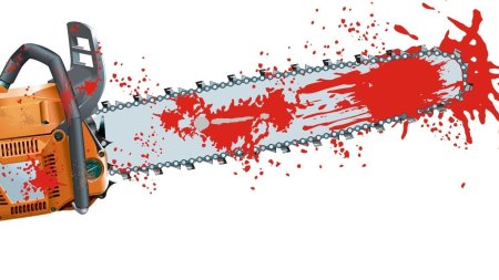 Бензопила с прозрачным фоном вид сбоку