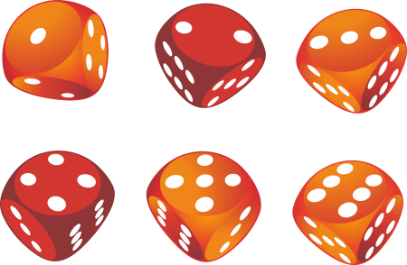 Игральная кость на белом фоне