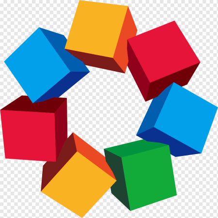 Прозрачные цветные кубики