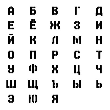 Трафаретный шрифт цифры