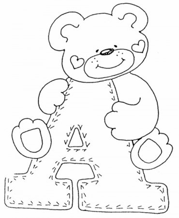 Трафареты букв с мишками