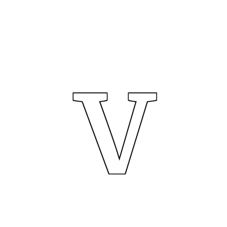 Буква v контур