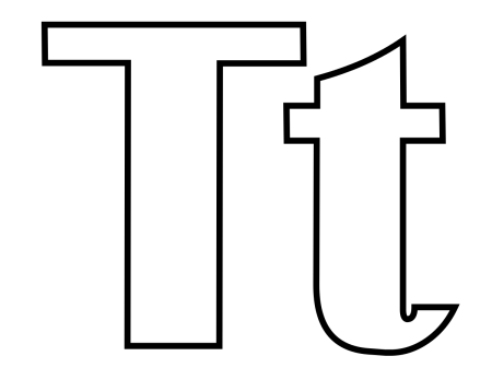 Буква т трафарет для вырезания