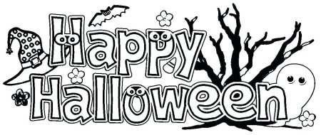 Happy Halloween раскраска