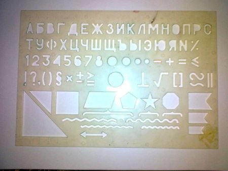 Трафаретная линейка с буквами