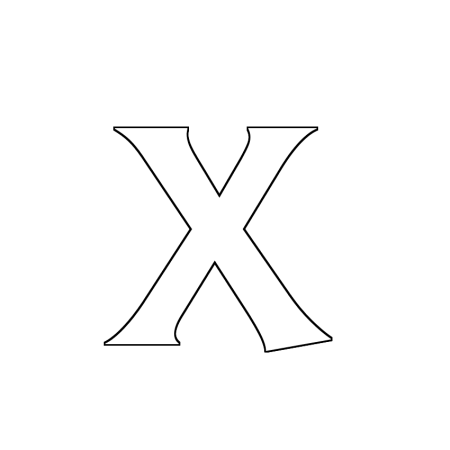 Трафарет буква x