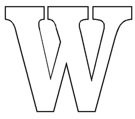 Трафарет буквы w