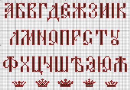 Русские буквы для вышивки