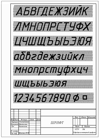 Таблица букв Инженерная Графика