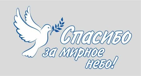 Спасибо за мирное небо надпись