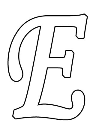 Буква е трафарет для вырезания