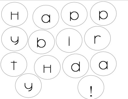 Happy Birthday по буквам