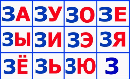 Слоги для чтения карточки