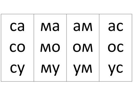 Слоги с буквой с