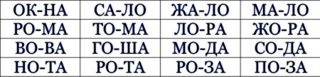 Составление слов из разрезной азбуки