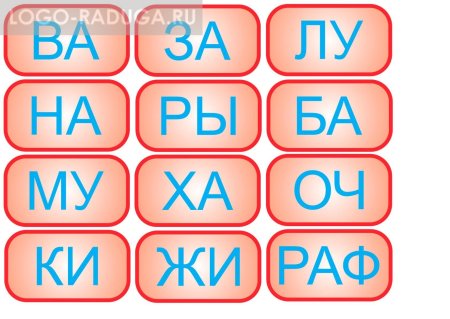 Разрезная касса букв и слогов