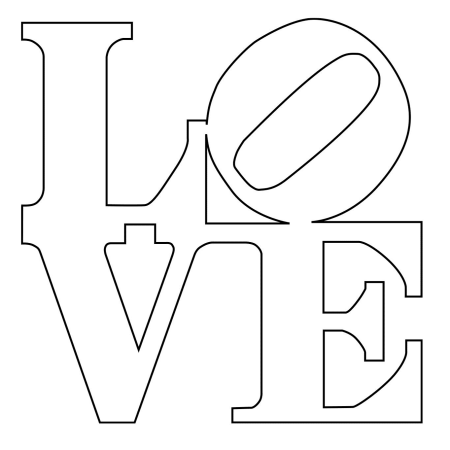 Трафарет Love для вырезания