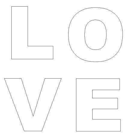Трафарет Love для вырезания