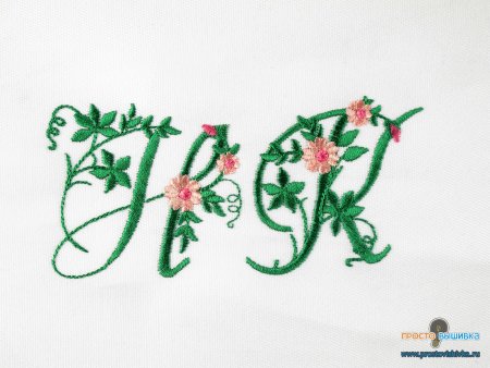 Вышивка гладью буквы