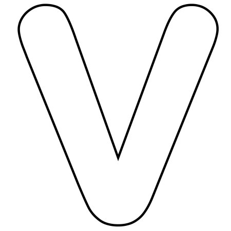 Трафарет английской буквы v