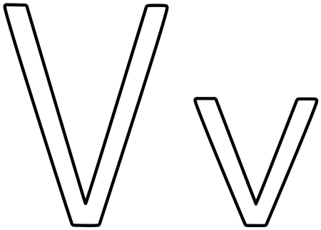 Объемная буква v
