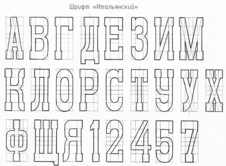 Трафарет букв для вырезания