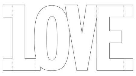 Буквы Love трафарет