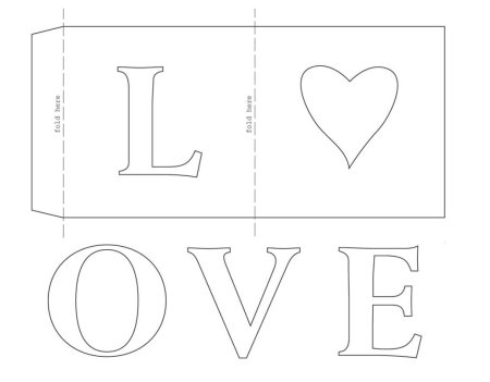 Трафарет Love для вырезания