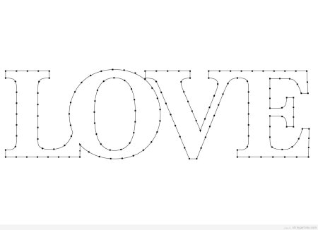 Буквы Love шаблон