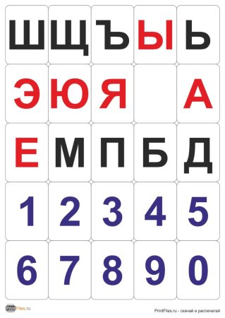 Карточки с буквами
