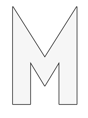 Буква м трафарет