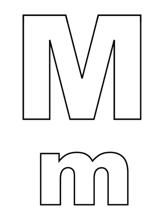 Буква m трафарет