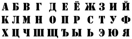 Трафарет алфавита для вырезания