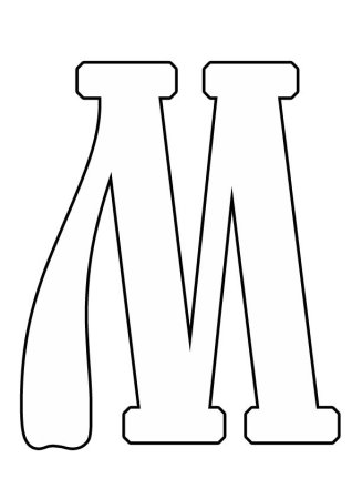 Трафарет буквы w