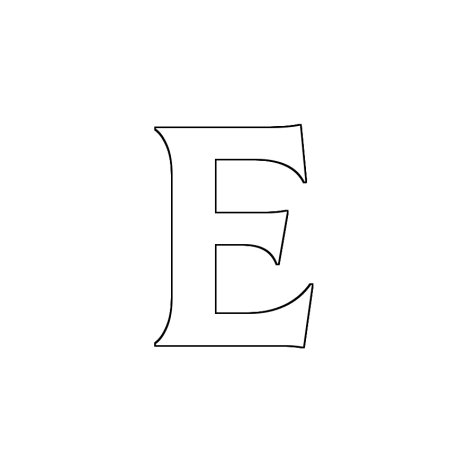 Трафарет буквы e