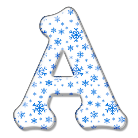 Буквы в зимнем стиле алфавит