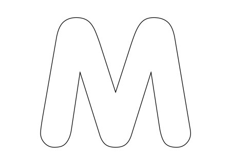 Буква м трафарет