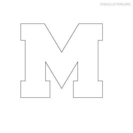 Буква m трафарет