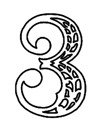 Цифра 3 трафарет