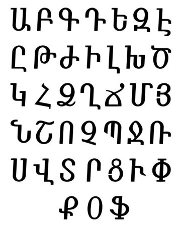 Буквы армянского алфавита