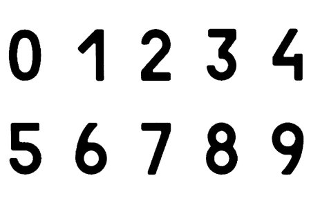 Трафарет цифр высотой 2 см