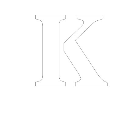 Буква н контур