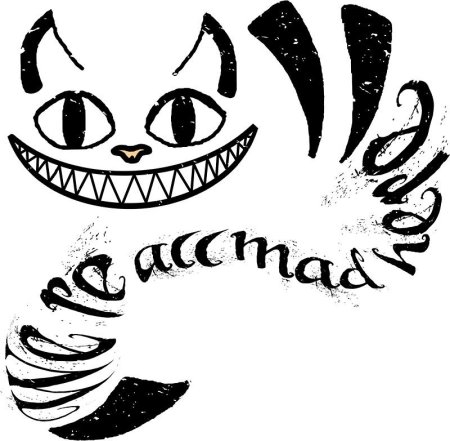 Чеширский кот раскраска