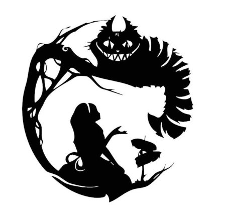 Чеширский кот улыбка наклейка
