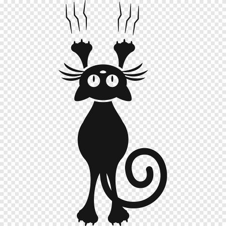 Силуэт висящего кота