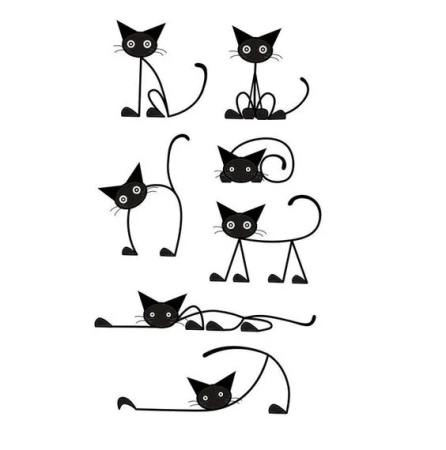 Коты трафареты для декора