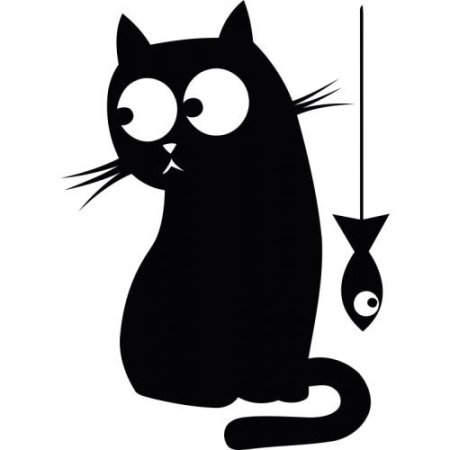 Смешной кот силуэт
