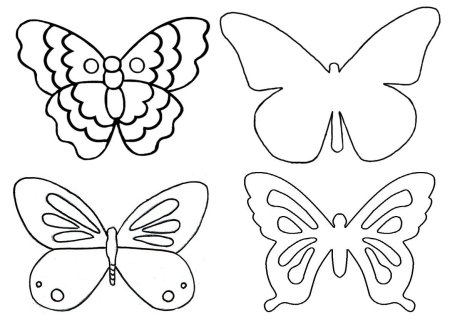 Картинки трафареты бабочки (49 фото)